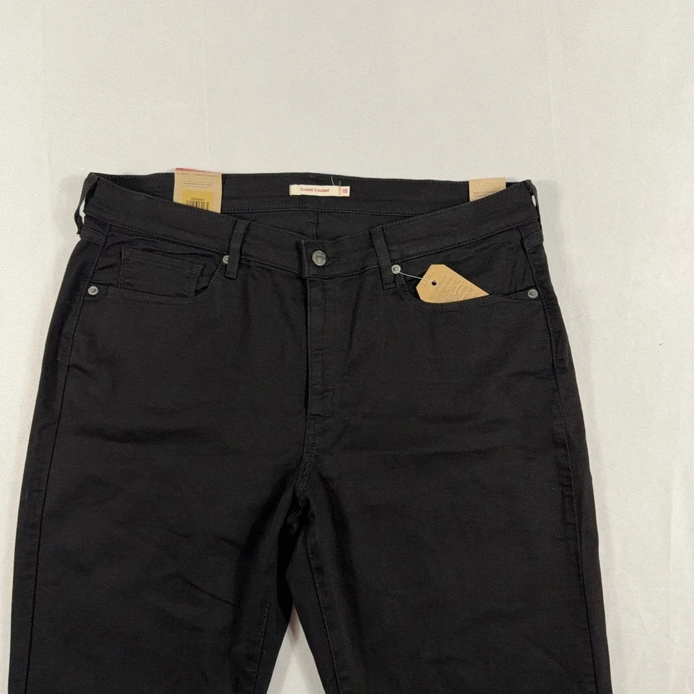 Levi's Classic Straight Hypersoft Mid Rise Jeans 18‎ Medium W34 L30 Black NWT